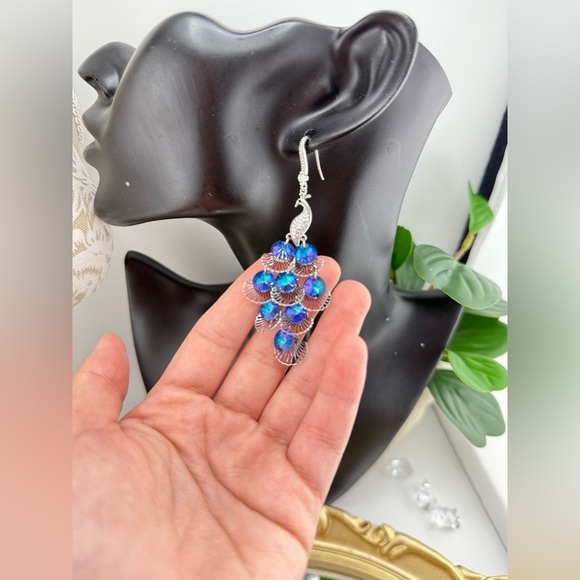 Stunning Blue Crystal Chandelier Earrings – EyeCandy Los Angeles - Picture 7 of 7